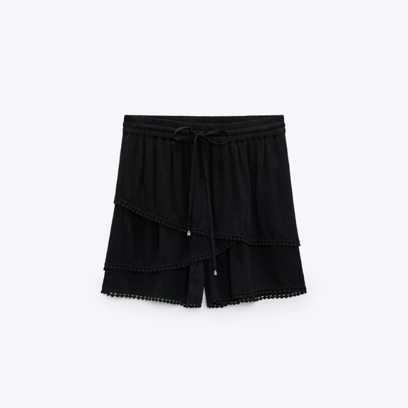 High Waisted Skort with Adjustable Drawstring Elastic Waistband - Picture 2 of 8